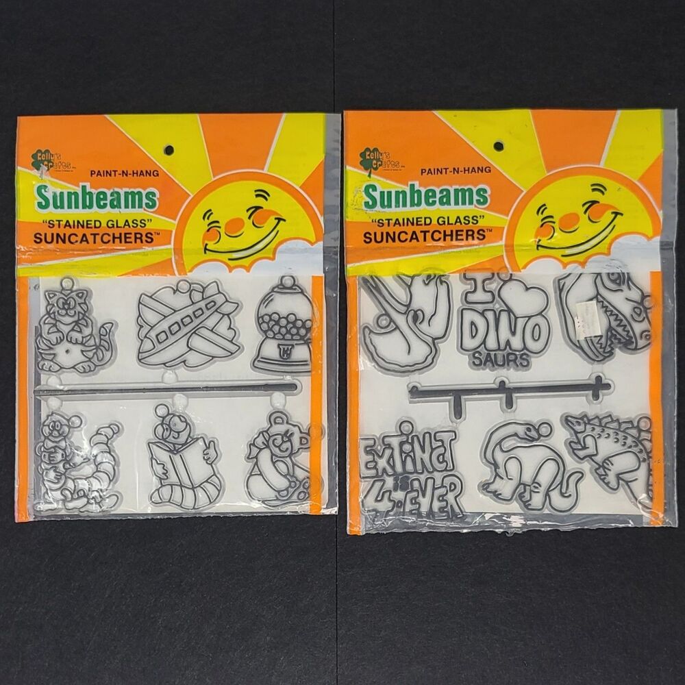 VALUE BUNDLE: Vtg Kelly's Sunbeams Suncatchers Lot of 2 "6 Packs" 1982 1988‎ NOS